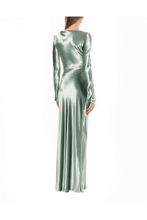 Abito lungo in velluto lucido verde ALBERTA FERRETTI | A040466450375
